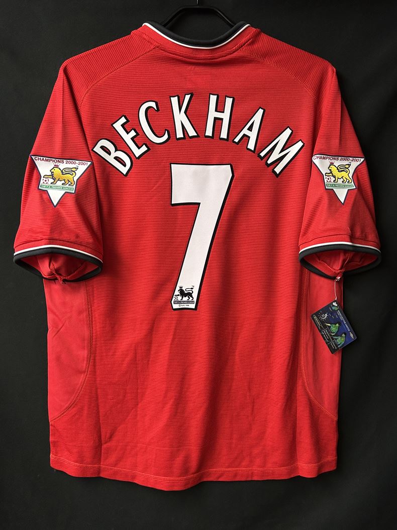 2001/02】マンチェスター・ユナイテッド（H）/ CONDITION：New / SIZE：L / #7 / BECKHAM / プレ –  Vintage Sports Football Store