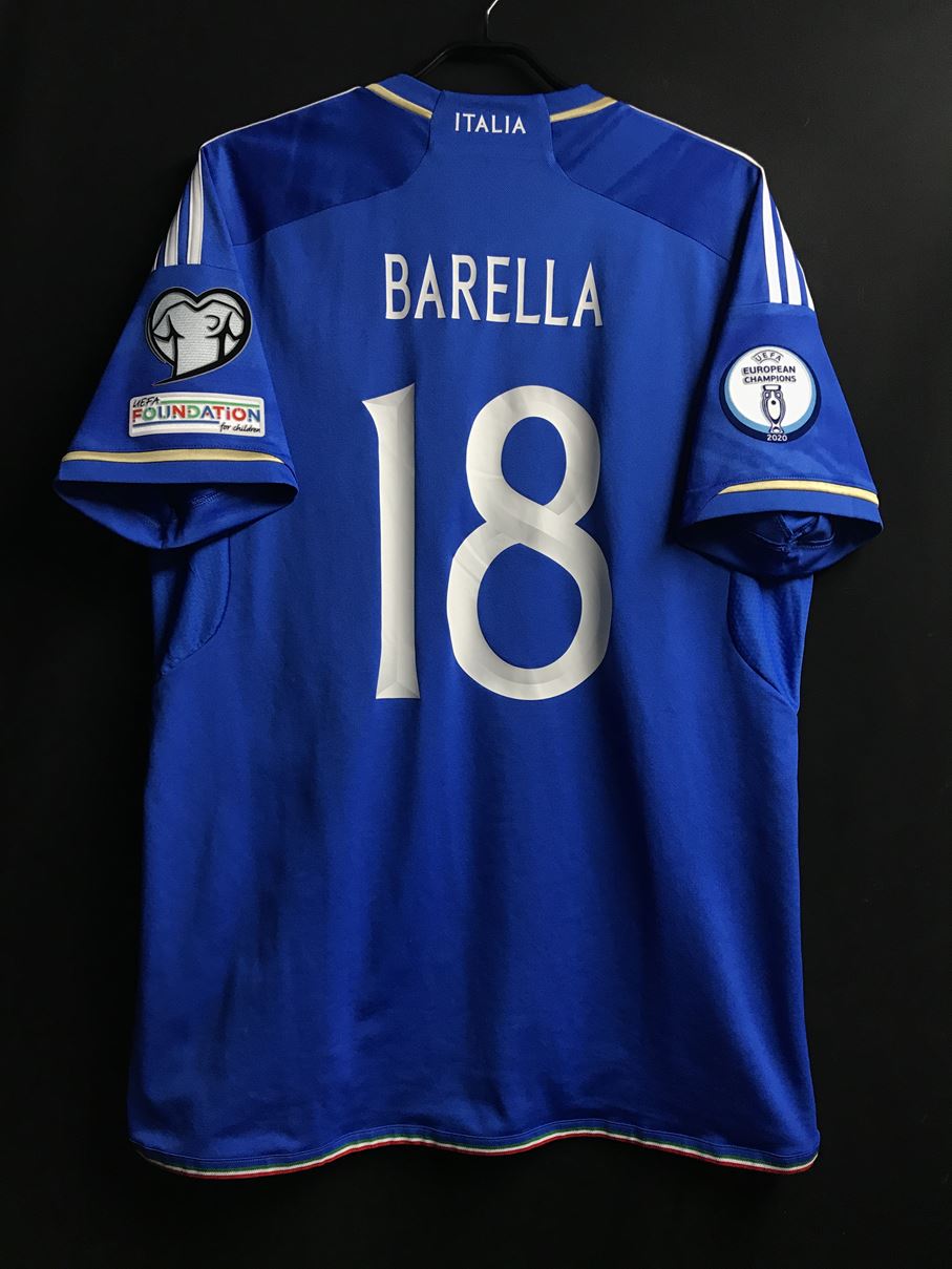 ニコラ・バレッラ　2021 ワールドカップ予選　イタリア代表　実使用ユニフォーム欧州の非営利機構Cha