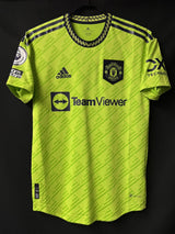 【2022/23】マンチェスター・ユナイテッド(3rd)/ CONDITION:A- / SIZE:S(日本規格)/ #34 / VAN DE BEEK / プレミア、No room for racismパッチ / オーセンティック