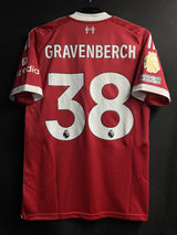 【2025/26】リバプール(H)/ CONDITION:A / SIZE:L(日本規格)/ #38 / GRAVENBERCH / プレミア優勝、No room for racismパッチ