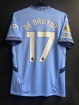【2024/25】マンチェスター・シティ(H)/ CONDITION:A / SIZE:M / #17 / DE BRUYNE / プレミア、クラブW杯優勝、No room for racismパッチ