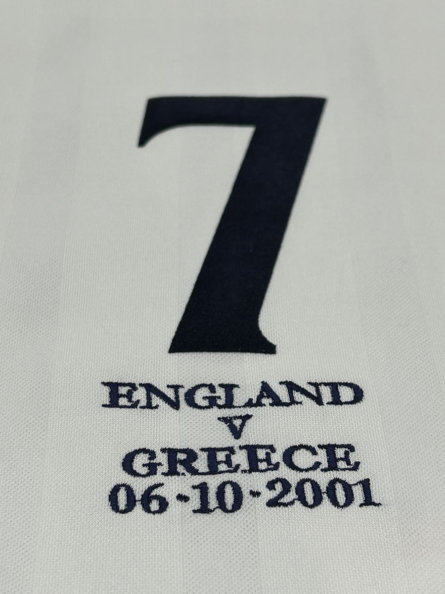 2001】イングランド代表（H）/ CONDITION：New / SIZE：L / #7 / BECKHAM / 日韓W杯予選ギリシャ代 –  Vintage Sports Football Store