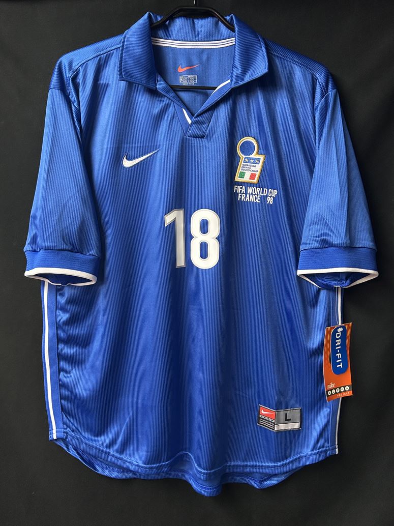 【1998】イタリア代表（H）/ CONDITION：New / SIZE：L / #18 / BAGGIO R. / フランスW杯プリント