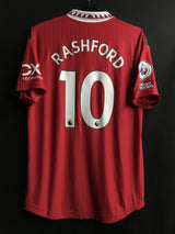 【2022/23】マンチェスター・ユナイテッド（H）/ CONDITION：A / SIZE：L / #10 / RASHFORD / プレミア、No room for racismパッチ / オーセンティック