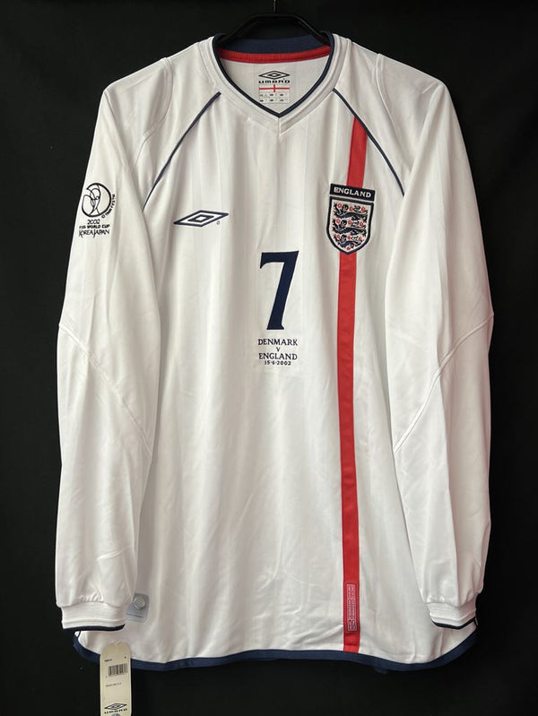 【2002】イングランド代表（H）/ CONDITION：NEW / SIZE：XL / #7 / BECKHAM / 日韓W杯デンマーク代表戦仕様