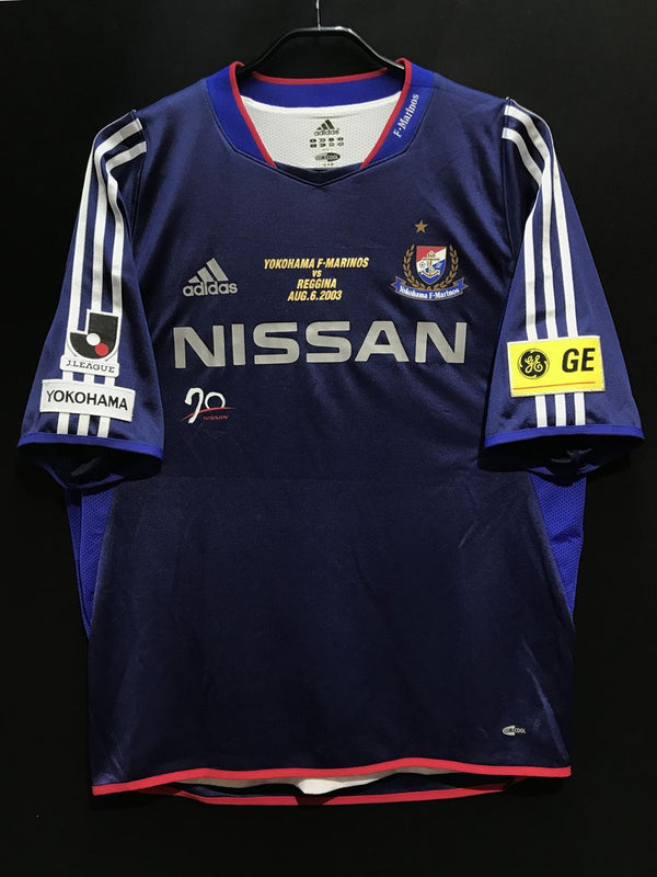 【2003】横浜F・マリノス（H）/ CONDITION：B / SIZE：L（日本規格）/ レッジーナ戦対戦パッチ、背・袖スポンサーつき / オーセンティック