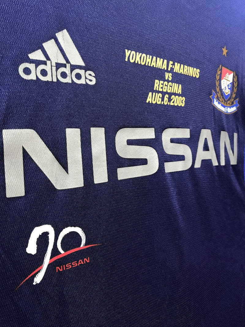 【2003】横浜F・マリノス（H）/ CONDITION：B / SIZE：L（日本規格）/ レッジーナ戦対戦パッチ、背・袖スポンサーつき / オーセンティック