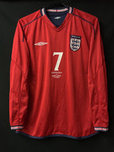 【2002】イングランド代表（A）/ CONDITION：A- / SIZE：M / #7 / BECKHAM / 日韓W杯アルゼンチン代表戦刺繍