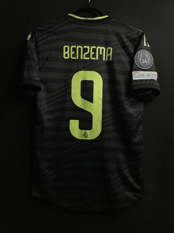 【2022/23】レアル・マドリード（3rd）/ CONDITION：A / SIZE：S（日本規格）/ #9 / BENZEMA / UCL仕様 / オーセンティック