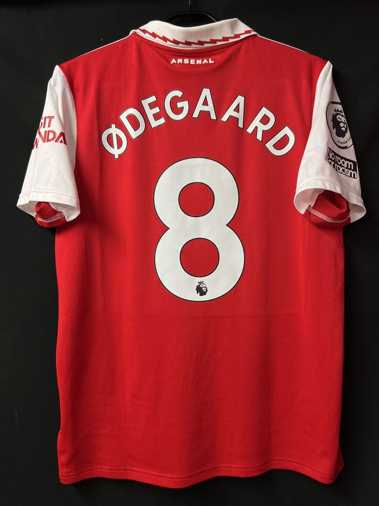 【2022/23】アーセナル（H）/ CONDITION：A- / SIZE：M / #8 / ØDEGAARD / プレミア、No room for racismパッチ