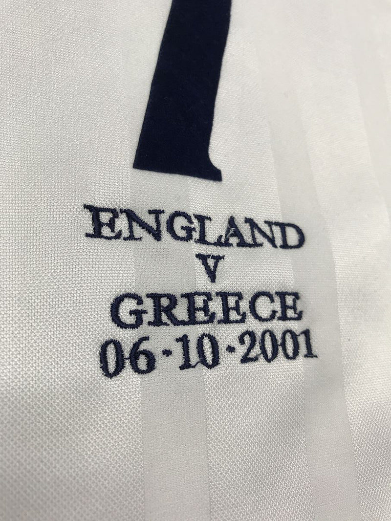 【2001】イングランド代表（H）/ CONDITION：B+ / SIZE：L / #7 / BECKHAM / 日韓W杯予選ギリシャ代表戦刺繍