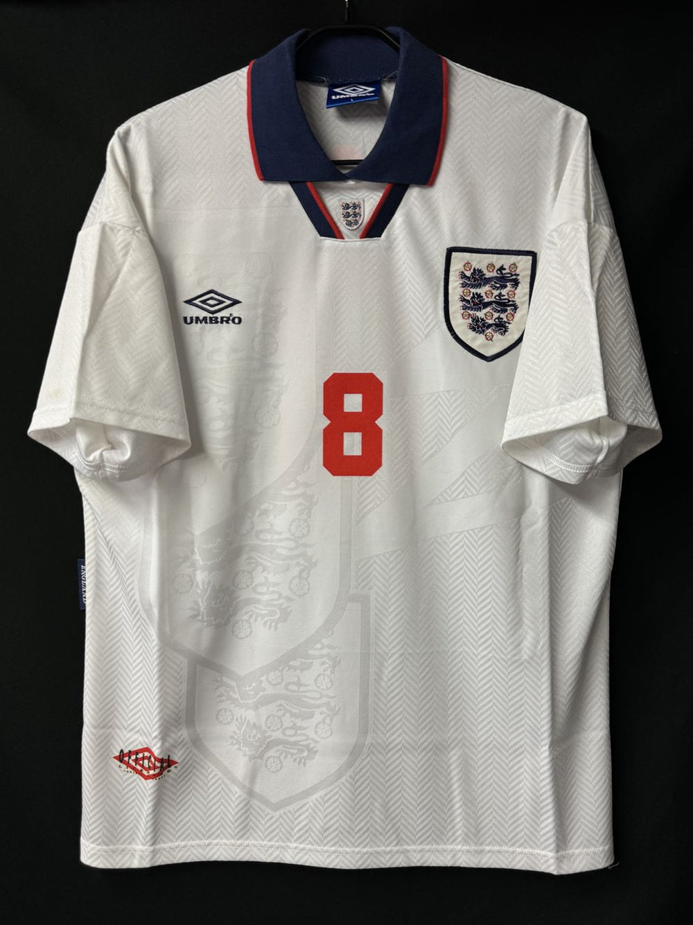 1993/94】イングランド代表（H）/ CONDITION：B+ / SIZE：L / #8 / GASCOIGNE – Vintage  Sports Football Store