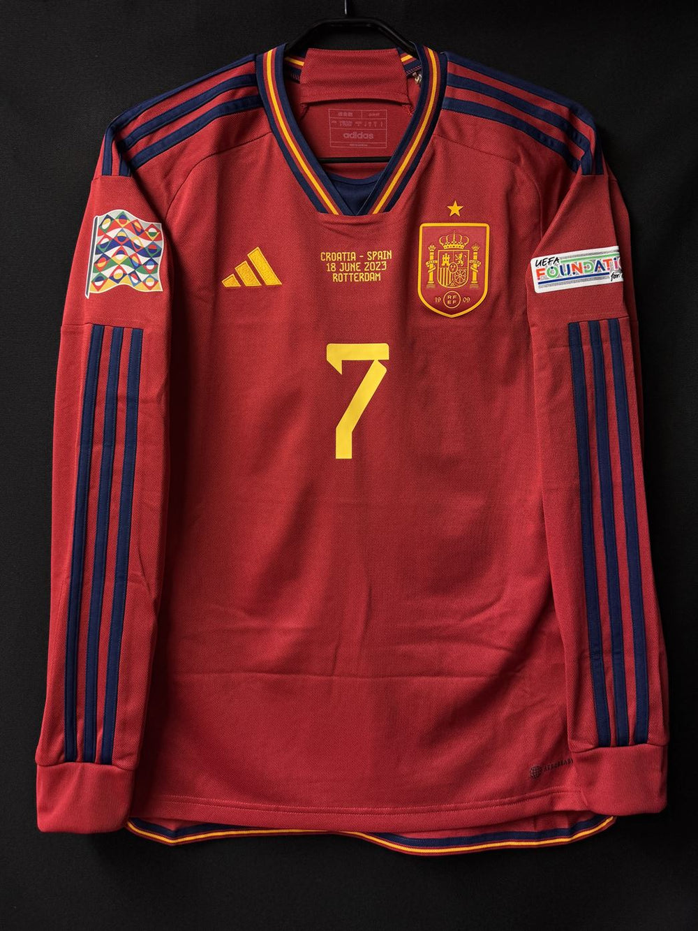 adidas Spain Home Morata 7 Jersey 2022-2023 (Official Printing)