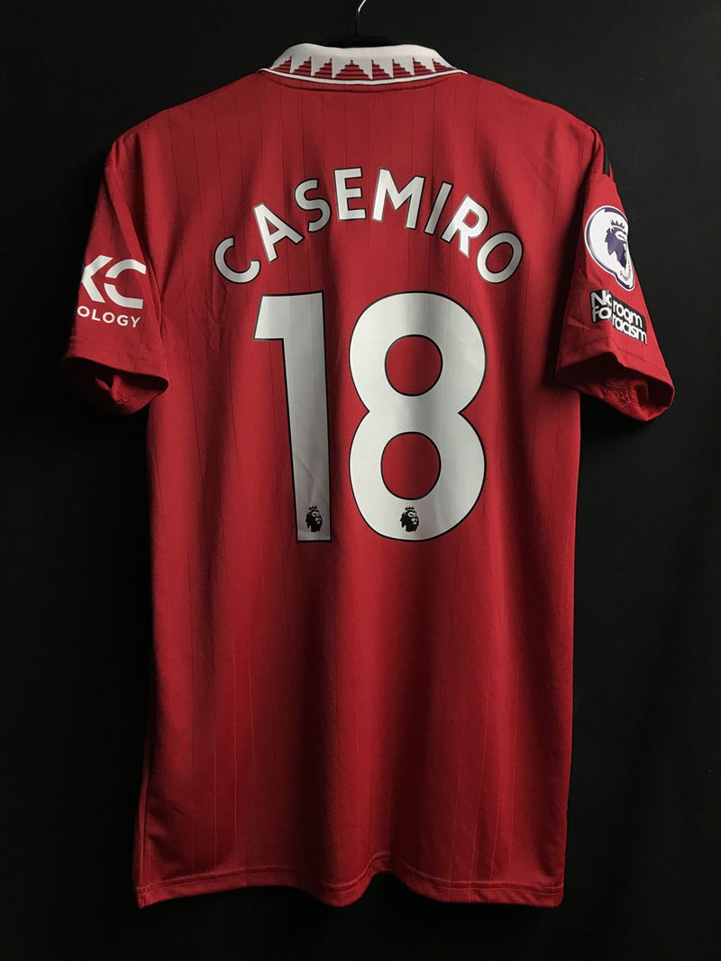 【2022/23】マンチェスター・ユナイテッド（H）/ CONDITION：New / SIZE：S / #18 / CASEMIRO / プレミア、NO ROOM FOR RACISMパッチ