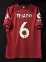 【2022/23】リバプール（H）/ CONDITION：A / SIZE：L / #6 / THIAGO / プレミア、No room for raicismパッチ