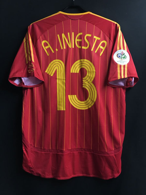 【2006】スペイン代表（H）/ CONDITION：A- / SIZE：L / #13 / A.INIESTA / ドイツW杯パッチ / オーセンティック