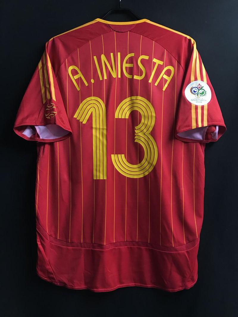 【2006】スペイン代表（H）/ CONDITION：A- / SIZE：L / #13 / A.INIESTA / ドイツW杯パッチ / オーセンティック