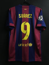 【2014/15】バルセロナ（H）/ CONDITION：A / SIZE：M / #9 / SUÁREZ / UCLパッチ