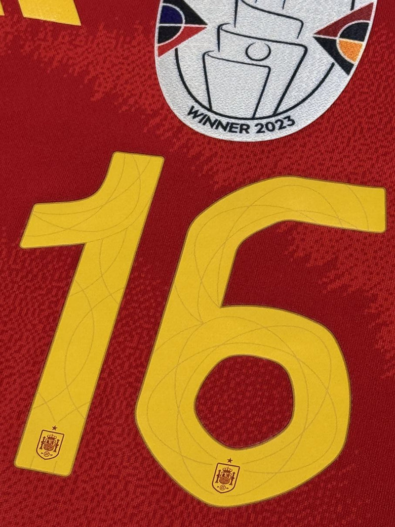 スペイン代表 RODRIGO 16番 シャツ スペイン代表 2024 ホーム 半袖レプリカユニフォーム 16.ロドリ