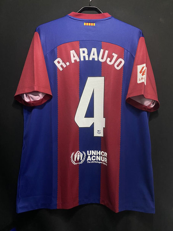 【2023/24】バルセロナ（H）/ CONDITION：A / SIZE：XL / #4 / R.ARAUJO / ラ・リーガパッチ
