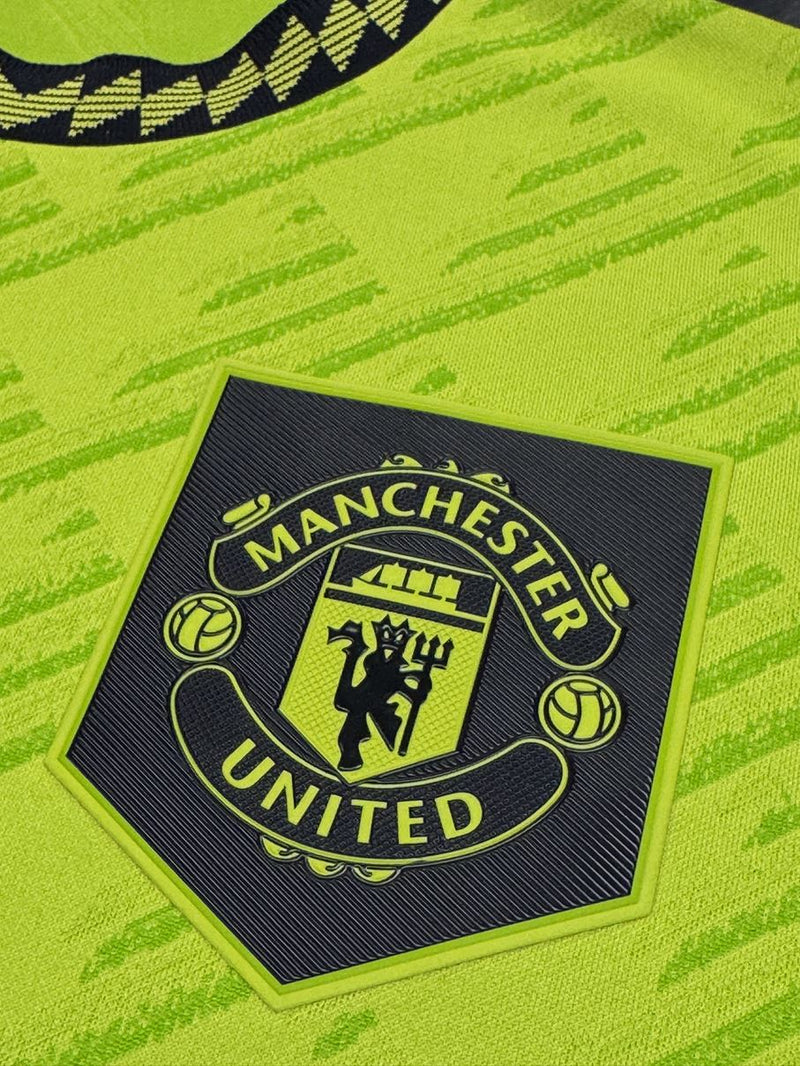 【2022/23】マンチェスター・ユナイテッド（3rd）/ CONDITION：A- / SIZE：S（日本規格）/ #34 / VAN DE BEEK / プレミア、No room for racismパッチ / オーセンティック