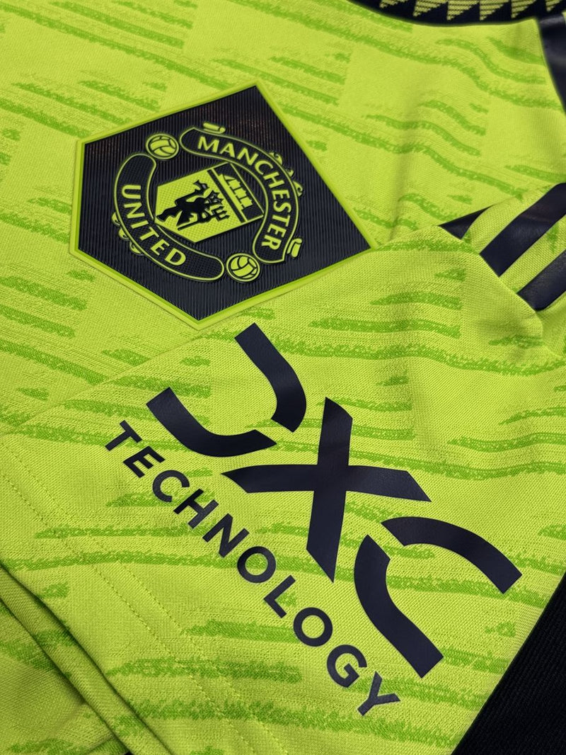 【2022/23】マンチェスター・ユナイテッド（3rd）/ CONDITION：A- / SIZE：S（日本規格）/ #34 / VAN DE BEEK / プレミア、No room for racismパッチ / オーセンティック