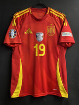 【2024】スペイン代表（H）/ CONDITION：A / SIZE：XL（日本規格）/ #19 / LAMIN YAMAL / EURO2024、UEFA FOUNDATION、ネーションズリーグ優勝パッチ