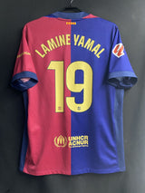 【2024/25】バルセロナ（H）/ CONDITION：B+ / SIZE：L / #19 / LAMINE YAMAL / ラ・リーガパッチ、ロゴのみスポンサー
