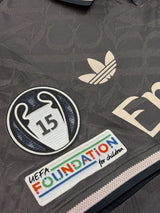 【2024/25】レアル・マドリード（3RD）/ CONDITION：A- / SIZE：L / #9 / MBAPPÉ / UCL優勝、Foundationパッチ / オーセンティック