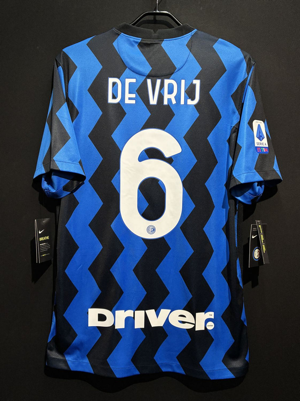 インテル DE VRIJ デフライ ユニフォーム 2020/21】インテル（H）/ CONDITION：NEW / SIZE：L / #6 / DE VRIJ