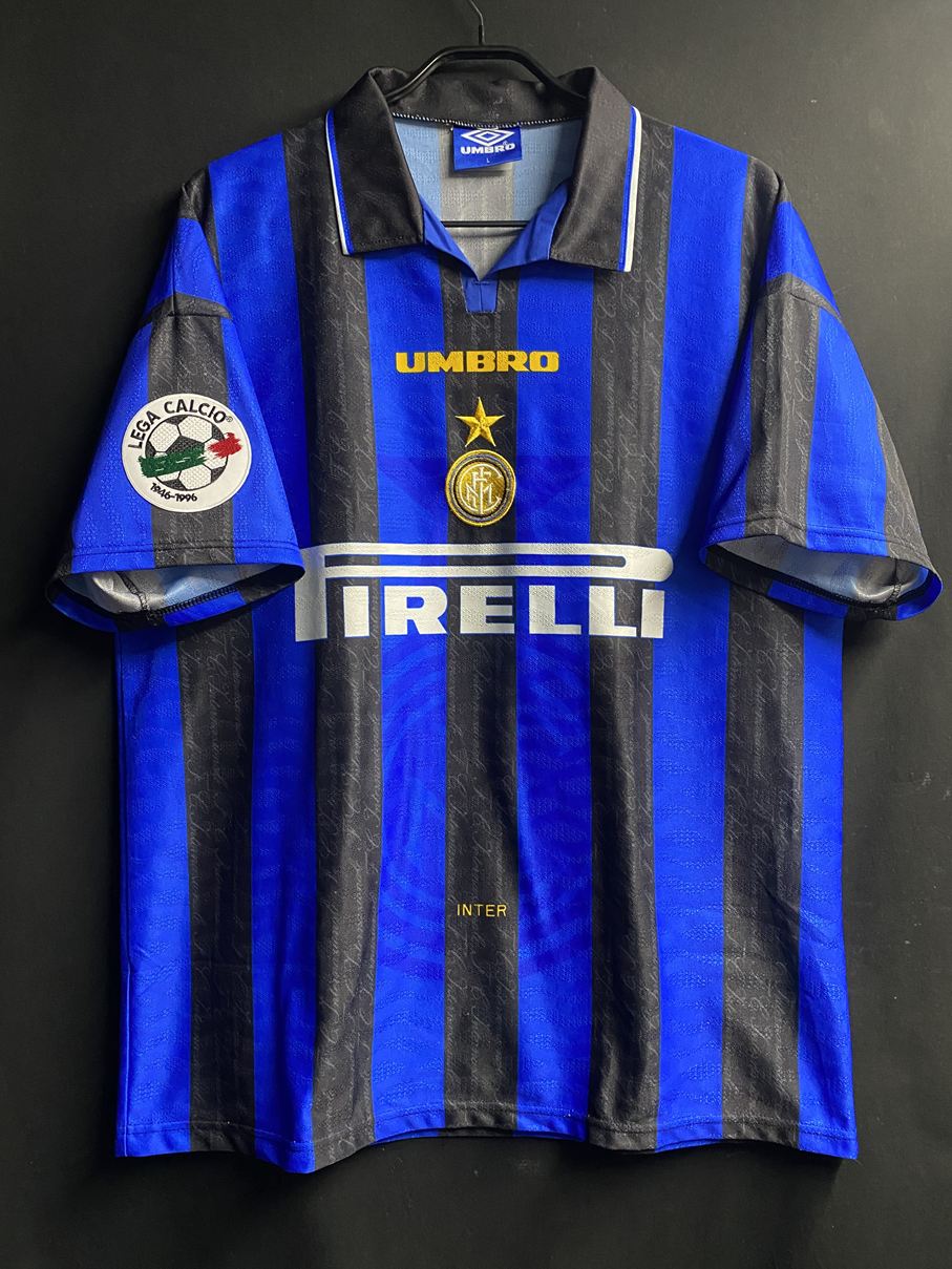 正規品　1996-97 アシックス ローマ　イタリア製　リーガカルチョパッチ 1996/97】インテル（H）/ CONDITION：A- / SIZE：L / #2 / BERGOMI