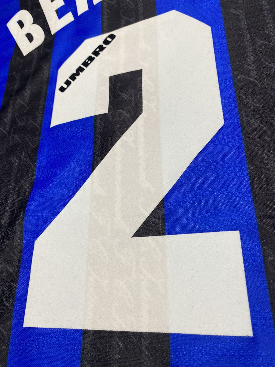 正規品　1996-97 アシックス ローマ　イタリア製　リーガカルチョパッチ 1996/97】インテル（H）/ CONDITION：A- / SIZE：L / #2 / BERGOMI