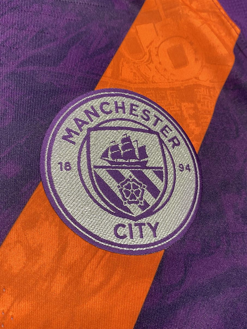 – マンチェスター・シティ 未使用保管品　旧ロゴ　スポンサー　刺繍　マンチェスターシティー Vintage Store Football Sports ウェア