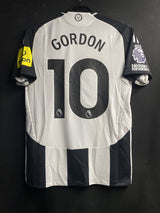 【2024/25】ニューカッスル（H）/ CONDITION：New / SIZE：M（日本規格）/ #10 / GORDON / プレミア、No room for racismパッチ / オーセンティック