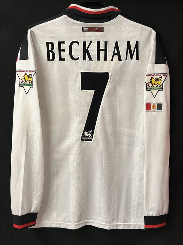 【1997/98】マンチェスター・ユナイテッド（A）/ CONDITION：New / SIZE：L / #7 / BECKHAM / プレミア優勝パッチ、記念刺繍