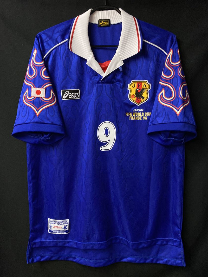 【1998】日本代表（H）/ CONDITION：B / SIZE：O（日本規格） / #9 / NAKAYAMA / フランスW杯刺繍、日の丸パッチ